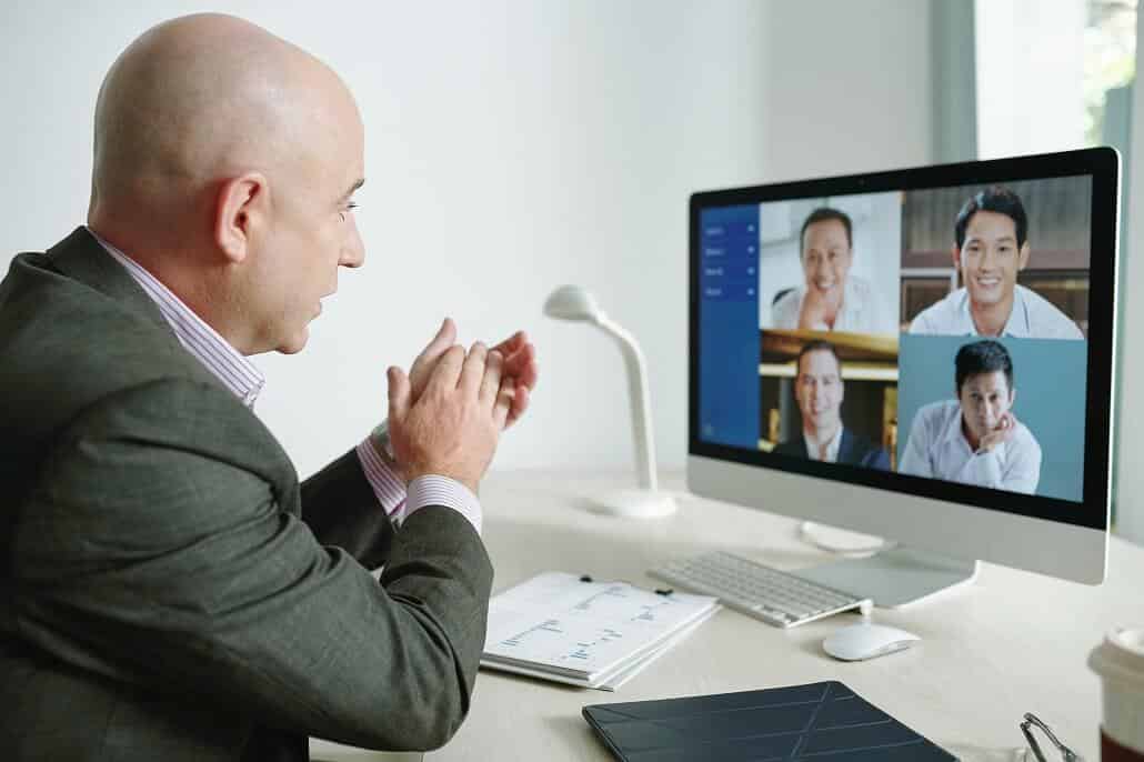 Privater Meetingraum in einem Frankfurter Live-Stream.