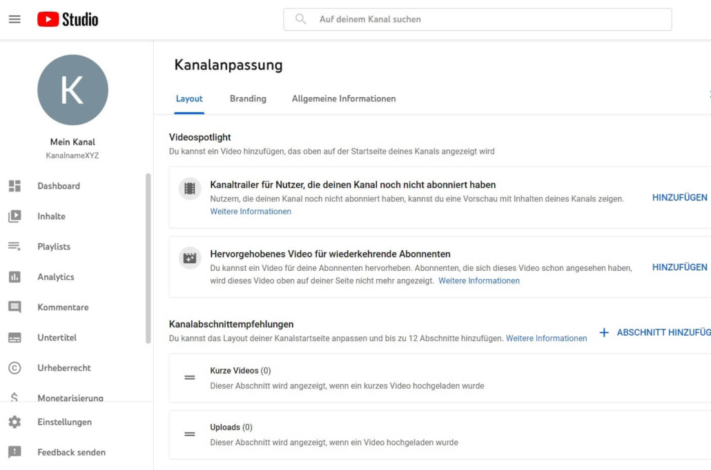 YouTube-Kanal erstellen, Schritt 8: Videospotlight
