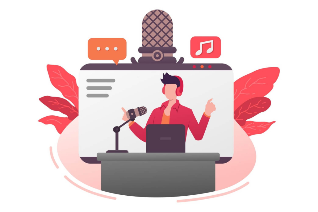 Aufnahme eines Podcasts mit der Podcast Produktion muthmedia.