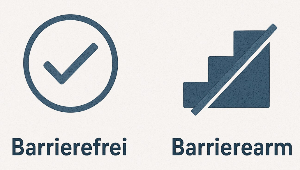 Icons für barrierefreie Videos und barrierearme Videos.